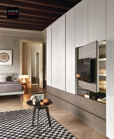 Wardrobes are a clean and sleek storage solution for your bedroom. Italian furniture brand Sangiacomo offers quality storage solutions with its highly customizable wardrobes. Customize your wardrobe to fit your needs and to fit your collection of clothing and accessories. Available at Casa Spazio, a luxury furniture store in Chicago, IL www.casaspazio.com #modernfurniture #italianfurniture #wardrobe #walkincloset #closetorganization #closetstorage Closet Furniture, Italian Furniture Brands, Bedroom Cupboards, Luxury Furniture Stores, Tv Storage, Wall Closet, Closet Decor, Wardrobe Design Bedroom, Modern Bedroom Furniture