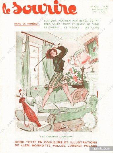 French Humor, Golf Illustration, Gilded Age Fashion, Old Posters, Old Magazine, Art Deco Lady, Sport Games, Cover Illustration, Playing Golf