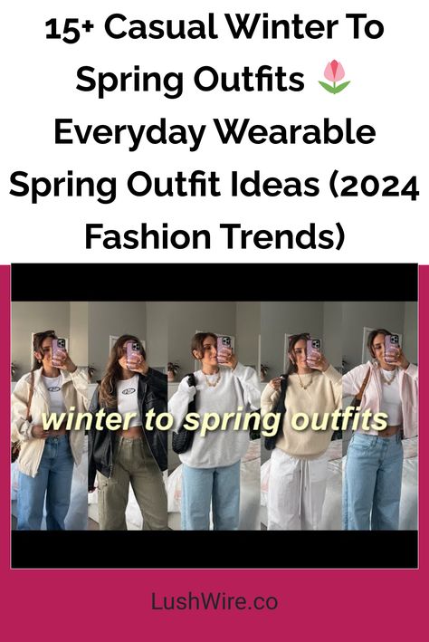 15  Casual Winter To Spring Outfits 🌷 Everyday Wearable Spring Outfit Ideas (2024 Fashion Trends) Winter To Spring Outfits, Denim Jacket With Jeans, Outfit Ideas 2024, Outfits Everyday, Flowy Floral Dress, 2024 Fashion Trends, Winter To Spring, Spring Outfit Ideas, Classic Trench Coat