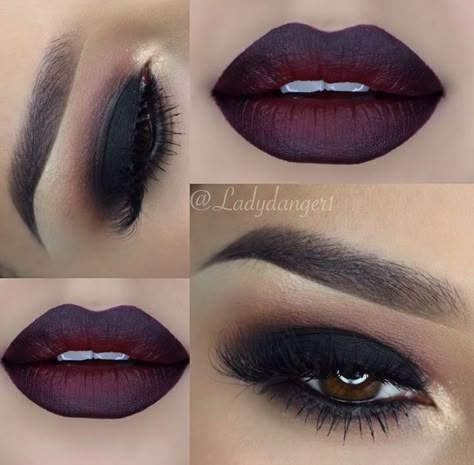 Trendy Eyeshadow, Lip Tutorial, Holiday Makeup Looks, Berry Lips, Dark Lipstick, Beauty Make-up, Dark Makeup, Dark Lips, Holiday Makeup