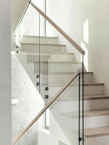 Glass Staircase Railing, Glass Stair, Stair Design Architecture, Glass Railing Stairs, Staircase Interior Design, House Portugal, Stairs Design Interior, Staircase Handrail, House Staircase