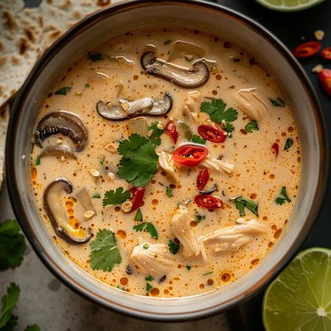 Slow Cooker Tom Kha Soup, Tom Kha Soup Recipe, Tom Kha Soup, Slow Cooker Chili Recipe, Tom Kha, Homemade Soup Recipe, Chowder Recipes, Slow Cooker Soup, Easy Slow Cooker