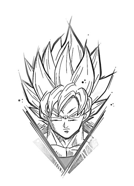 Dragonball Z Tattoo Design, Anime Tattoos Dragon Ball, Goku Tattoo Stencil, Super Saiyan Tattoo, Goku Stencil, Goku And Vegeta Tattoo, Dragonball Tattoo Ideas, Goku Outline, Dragon Ball Z Tattoo Design