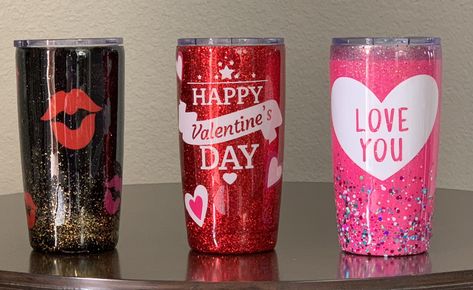 Excited to share this item from my #etsy shop: Valentines tumblers Cricut Valentines Projects, Valentines Tumbler, Sellable Crafts, Tumbler Inspiration, Epoxy Cups, Glitter Tumbler Cups, Metal Tumblers, Valentine Projects, Custom Tumbler Cups