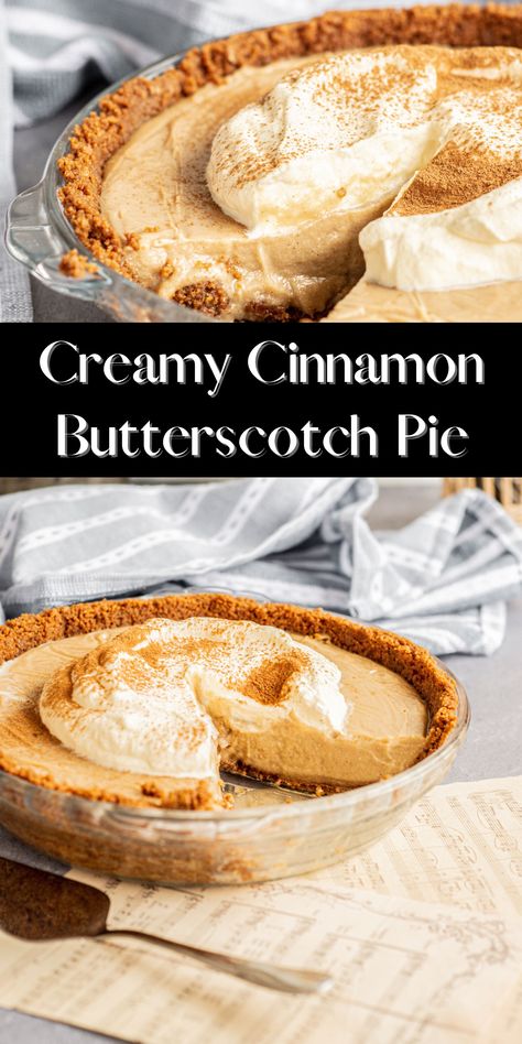 Cinnamon Pie Recipe, Butterscotch Cinnamon Pie, Butterscotch Pie Recipe, Butterscotch Recipes, Cinnamon Pie, Butterscotch Pie, Cinnamon Filling, Cookie Base, Pie Pops