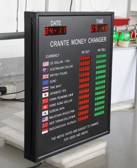 Led Currency rate display board indoor IP54 robin@winghangsigns.com  WhatsApp: +86-139 234 82499 www.winghangsigns.com Japanese Yen, Display Board, Led, Quick Saves