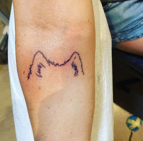 Akita Ears Tattoo, Pomsky Tattoo Ideas, Pomeranian Ears Tattoo, Samoyed Tattoo Minimalist, Samoyed Tattoo Ideas, Malamute Tattoo, Husky Tattoo Simple, Kk Tattoo, Samoyed Tattoo