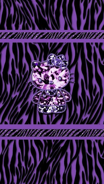 Hello Kitty Purple Mcbling, Purple Rocks, 2000s Wallpaper, Art Sayings, Phone Bling, Easy Disney Drawings, Power Wallpaper, Girly Wallpapers, Purple Animals