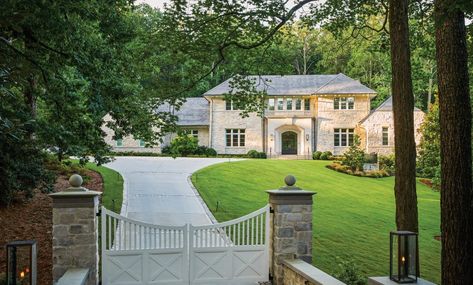 Derek Hopkins and Shelley Wilkins Design A Home for All Seasons - Southern Home Magazine Stone Pool House, Transitional Craftsman, Southern Home Magazine, Small Dream Homes, High Arches, Stone Pool, Harrison Design, Pool Cabana, Modern Extension