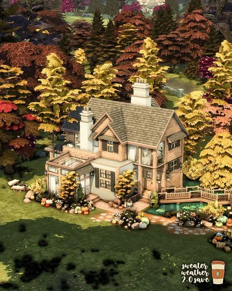 Sims 4 Cats And Dogs Build, Sims 4 Houses Henford On Bagley, Sims 4 House With Greenhouse, Henford On Bagley House, Sims 4 Cats And Dogs House, Sims 4 Cottage Build, Snowy Escape House Sims 4, Sims 4 Henford-on-bagley, Sims 4 Autumn House