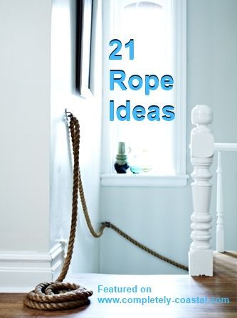 Rope Decor Ideas, Nautical Rope Decor Diy, Nautical Rope Crafts, Nautical Rope Decor, Outdoor Design Ideas, Nautical Bar, Coastal Entryway, Nautical Interior, Coastal Cottage Decorating