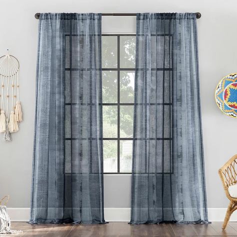 Archaeo Takato Light-Filtering Rod Pocket Single Curtain Panel - JCPenney Skyline Furniture, Curtain Shop, Lush Decor, Rod Pocket Curtain Panels, Pocket Light, Rod Pocket Curtains, Colorful Curtains, Sheer Fabric, Outdoor Throw Pillows