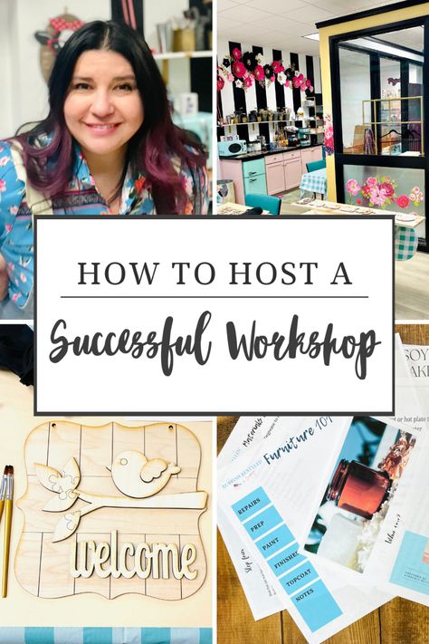 Workshop Event Ideas, Hosting A Workshop, Workshop Ideas For Women, Painting Workshop Ideas, Hosting Workshops, Creative Workshop Ideas, Art Space Ideas, Craft Workshop Ideas, Craft Business Plan