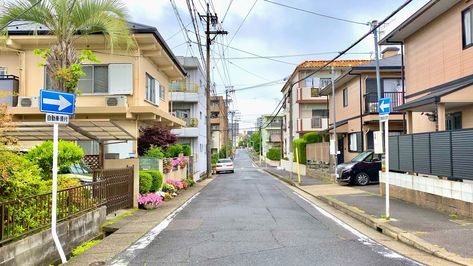 Japan Neighborhood Aesthetic, Neighborhood Reference, Japan Neighborhood, Houses Neighborhood, Modern Neighborhood, Japanese Neighborhood, Modern Japanese House, Japanese Houses, Tokyo Vacation