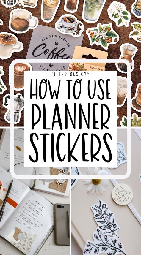 Organize Planner Stickers, How To Use Stickers In Your Planner, How To Decorate A Journal Page, Sticker Uses Ideas, How To Organize Stickers, What To Do With Stickers Ideas, How To Use A Planner, Sticker Journaling Ideas, Planner Decorating Inspiration