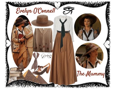 The Mummy (1999) Evelyn Carnahan Inspired Outfit | ShopLook The Mummy Outfit Rachel Weisz, Evelyn From The Mummy, Mummy Movie Costume, Evelyn The Mummy Aesthetic, Rachel Weisz The Mummy Outfit, The Mummy 1999 Costumes, The Mummy Fashion, The Mummy Movie Costumes, Evelyn Carnahan Costume