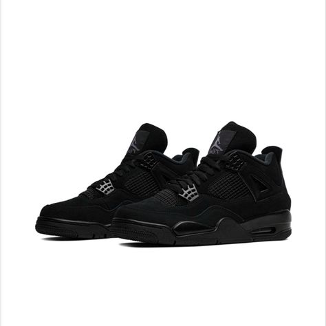 Jordan 4 Retro 'Black Cat' 2020 Looking To One Of Michael Jordan's Oldest Nicknames, The Air Jordan 4 Retro 'Black Cat' 2020 Brings Back A 2006 Colorway. Built With Suede, The Upper Appears Entirely In Black, Save For A Hit Of Light Graphite On The Tongue Branding. Underfoot, The Air Midsole Continues The Tonal Look, Giving Way To A Rubber Outsole For Traction. Jordan 4 Black Cat Wallpaper, Jordan Retro 4 Black Cat, Black Cat Jordan 4, Black Cats Jordans Aesthetic, Black Cat Shoes, Black Cats Jordans, Black Cats Jordan 4’s, Black Cat 4s, Jordan 4 Black