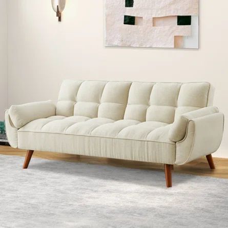 Wade Logan® Arnbert Full 70.5" Wide Tufted Back Convertible Sofa | Wayfair Small Space Sleeper Sofa, Loveseat Sleeper Sofa, Convertible Couch, Sofa Bed Sleeper, Small Couch, Futon Couch, Loveseat Sleeper, Decorating Home, Futon Sofa Bed