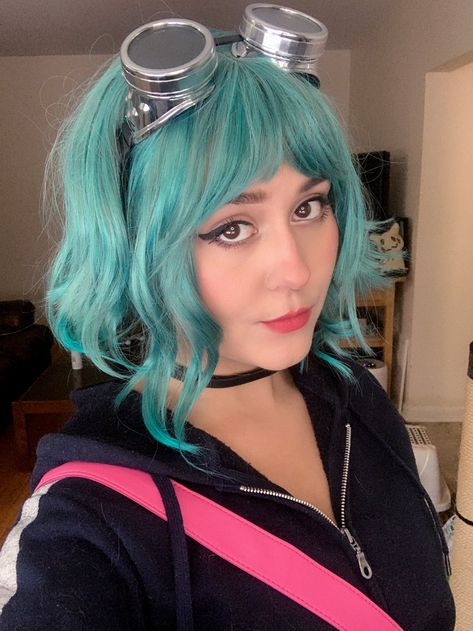 Short Teal Hair, Ramona Flowers Hair, Short Wavy Wig, Wavy Wig With Bangs, Colorful Wigs, Short Wavy Bob, Ramona Flowers, Teal Hair, Green Wig