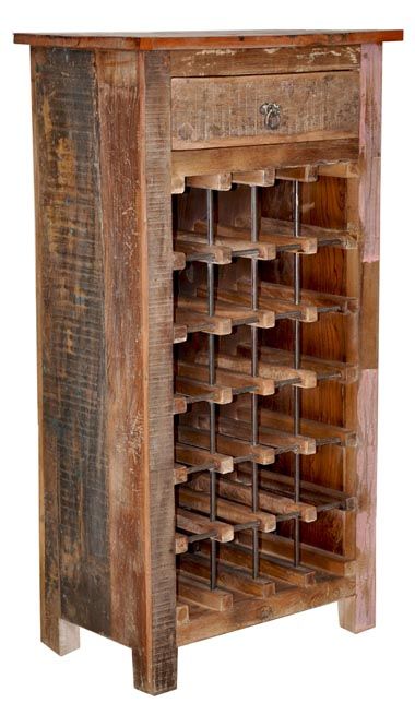 Zin Home Vintage Reclaimed Wine Cabinet Wine Trolley, Rustic Wine Racks, Wooden Wine Rack, Wood Wine Racks, Home Bar Furniture, Wine Cabinet, Rack Design, Home Vintage, Vintage Wine