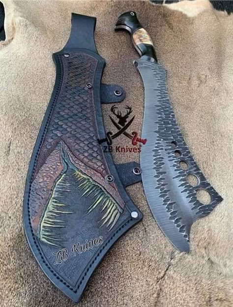 Pretty Knives, Types Of Knives, Cool Swords, Cool Knives, Knife Sheath, Handmade Knives, Camping Survival, Hunting Knife, Knife Making