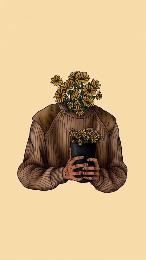 Aesthetic Art, Iphone Wallpaper, I Hope, Tumblr, Iphone, Yellow, Flowers, Art