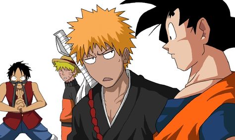 Naruto Crossover Goku, Ichigo, Luffy Naruto Luffy Ichigo, Naruto And One Piece, Naruto Crossover, One Piece Crossover, Anime Rules, All Anime Characters, Naruto And Sasuke Wallpaper, Harry Potter Wallpaper, Naruto And Sasuke