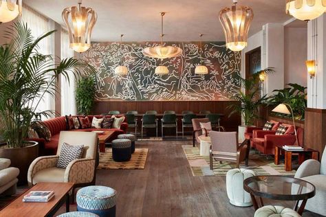 Hoxton Hotel, Hotel Hoxton, Eclectic Maximalism, Berlin Hotel, Upholstered Banquette, The Hoxton, Grand Budapest Hotel, Shot List, Mini Bars