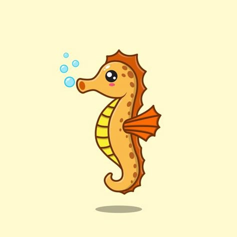 Seahorse Illustration Cute, Cute Seahorse Drawing, Kids Widgets, Sea Horses Illustration, Cartoon Seahorse, Sea Horse Art, Seahorse Illustration, Seahorse Cartoon, Seahorse Drawing