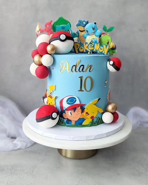 Cake Ideas For 11 Year Boy, Birthday Cakes For 6 Year Boy, Cake For 5 Year Boy, Birthday Cake For 10 Year Boy, Pokemon Themed Cake, Pokemon Birthday Party Cake, Pikachu Cake Ideas, Pokemon Cake Ideas, Pikachu Cake Birthdays