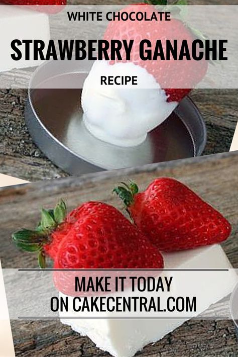 How To Make Ganache Filling, Strawberry White Chocolate Ganache, Strawberry Chocolate Ganache, Strawberry Ganache Filling, Strawberry Ganache Recipe, Dessert Fillings, Macaron Fillings, Bariatric Desserts, Strawberry Ganache