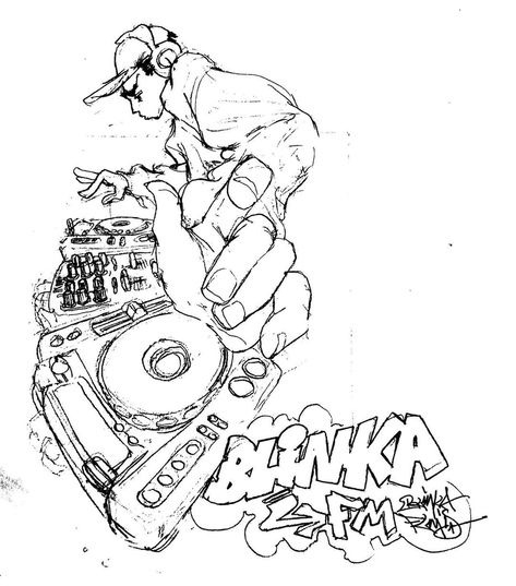 Dj Reference Pose, Techno Drawing, Dj Drawing, Graffiti Art Drawings, Comic Aesthetic, Graffiti Wildstyle, Perspective Drawing Lessons, Music Drawings, Animation Art Sketches