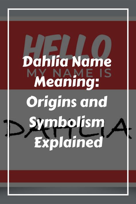 So you’re curious about the origins of the name Dahlia? Well, let’s delve into it. Dahlia is a feminine given name, which is derived from the name of the Dahlia Name Meaning, Dahlia Name, Clara Name, Unique Middle Names, Carl Linnaeus, Aztec Culture, Given Name, People Names, Name Generator