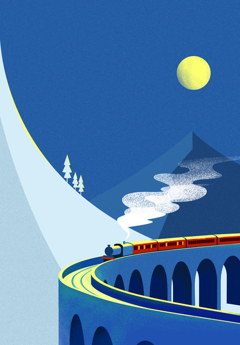 The Incredible Landmarks With Minimal Art Style. | Bored Panda Special Presents, Ielts Test, Train Illustration, Adventurous People, Landscape Illustration, Minimal Art, Flat Illustration, Illustrations And Posters, Editorial Illustration