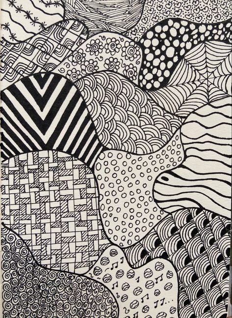 Aesthetic Doodle Patterns, Black And White Doodle Pattern, Black And White Pen Art Doodles Line Drawings, Black And White Aesthetic Doodles, Black Pen Doodles Aesthetic, Black And White Doodles Aesthetic, Abstract Drawings Doodles, Black And White Doodle Art, Random Patterns Drawing