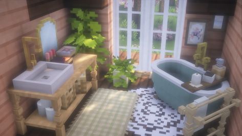 Minecraft Bathroom Decor, Minecraft Pink Bathroom, Minecraft Bathroom Shower Ideas, Minecraft Interior Bathroom, Minecraft Shower Bathroom, Minecraft Bathroom, Minecraft Toilet, Minecraft Rooms, Aesthetic Minecraft Builds