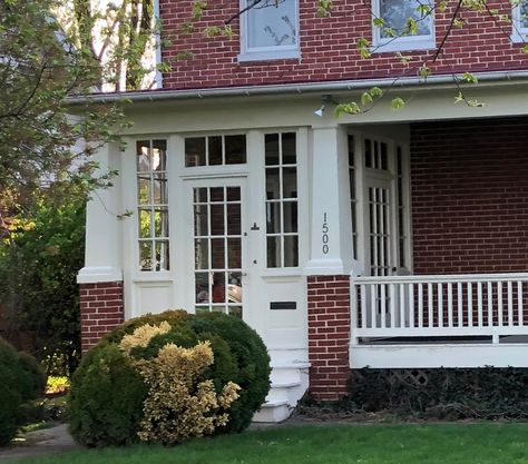 Frederick foursquare front porch enclosed vestibule Enclosed Craftsman Porch, Front Porch With Vestibule, Adding A Front Vestibule, Front Entry Addition Enclosed, Partially Enclosed Front Porch, Enclosed Front Porch Ideas Farmhouse, Enclose Front Porch Before And After, Front Porch Turned Into Mudroom, Adding Back Porch To House