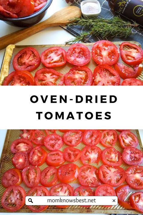 Abundance Of Tomatoes, Sundried Tomato Recipes, Oven Dried Tomatoes, Oven Roasted Tomatoes, Oven Recipe, Sundried Tomatoes, Gardening Diy, Healthy Summer Recipes, Sun Dried Tomatoes