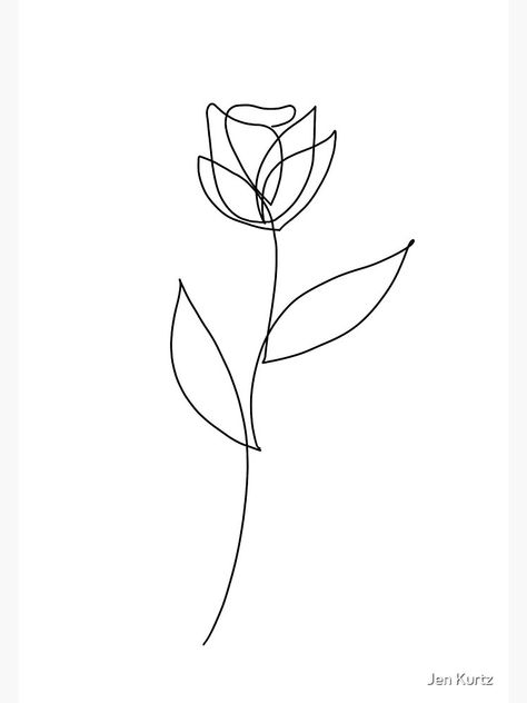 "Minimalist rose" Canvas Print by jenk370 | Redbubble Out Line Tattoo, Rose Minimalist Tattoo, Minimalistic Tatoos, Line Art Rose Tattoo, Minimalist Rose Drawing, Minimalistic Rose Tattoo, Side Flower Design, 1 Line Tattoos, One Line Tattoo Ideas