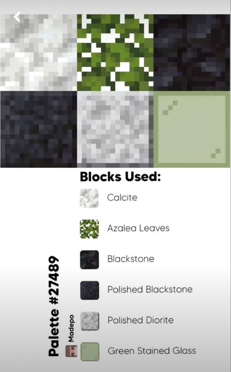 Minecraft Block Palette Diorite, White Block Palette Minecraft, Minecraft Path Block Palette, Deep Slate Minecraft, Minecraft Deep Slate Palette, Minecraft Blackstone Palette, Minecraft Pallete Blocks, Minecraft Stone Palette, Dark Minecraft Palette