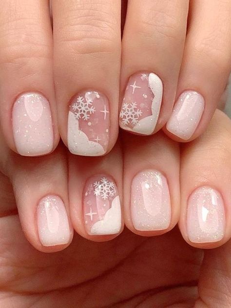 Disney Nails Winter, Short Nail Inspo Winter, Disney Nails Christmas, Snowflake Nails Short, Dark Maroon Nails, Snow Nail Designs, Maroon Fall Nails, 23 Nails, Nails Snow