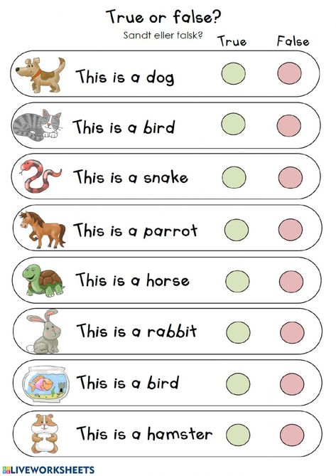 Pets online worksheet for 1º pri. You can do the exercises online or download the worksheet as pdf. English Worksheet For 1 Grade, Aba Worksheets For Kids, True Or False Worksheet, English Kids Worksheet, This Is These Are Worksheet, My Pets Worksheets For Kids, Wild Animals Worksheets For Kids, English Exercises For Kids, Pet Worksheet