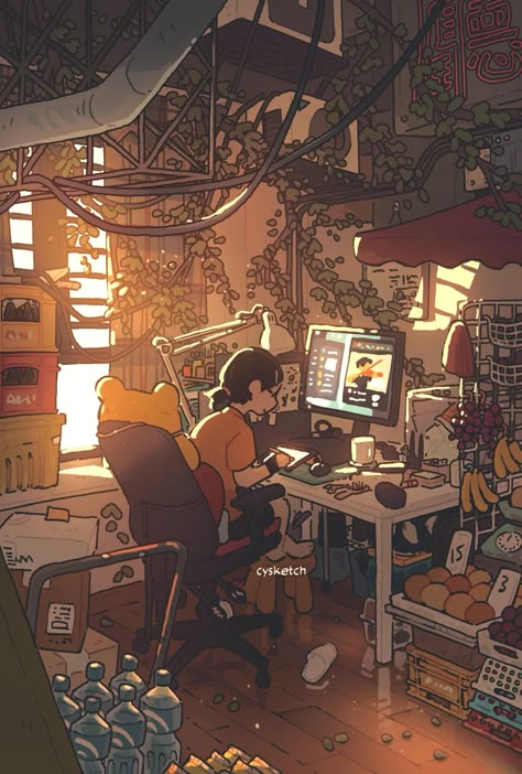 Cozy Concept Art, Cozy Gaming Illustration, Lighting Reference Environment, Cozy Video Game Aesthetic, Big Art, Environment Concept Art, Anime Scenery Wallpaper, Environmental Art, Funky Art