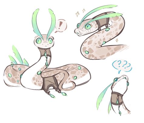 Dnd Oc, Snake Art, Cute Fantasy Creatures, Creature Drawings, Fantasy Creatures Art, Mythical Creatures Art, Creature Concept Art, Arte Fantasy, 판타지 아트