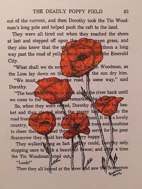 Anna + Core + Aesthetic, Wizard Of Oz Book, The Ancient Magus Bride, Book Page Art, Orange Poppy, Poppy Print, Orange Aesthetic, Poppy Field, + Core + Aesthetic