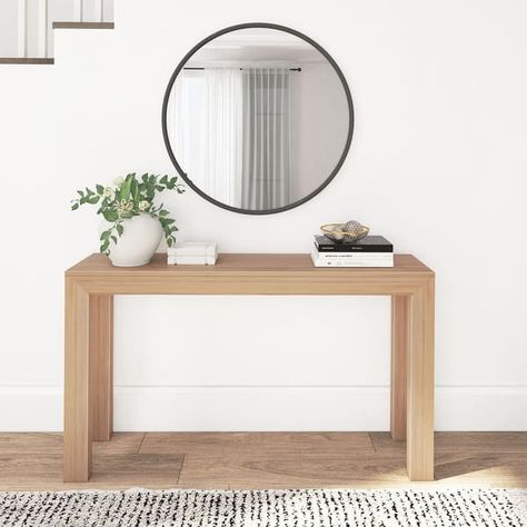 Plank and Beam Modern Console Table - 56" - On Sale - Bed Bath & Beyond - 39997437 Modern Console Table, Modern Console Tables, Modern Console, Furniture Outlet, Outlet Store, Furniture Outlet Stores, Home Living Room, Online Furniture, Console Table