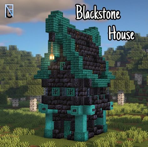 Palette inspiration Minecraft Blackstone House, Minecraft Blackstone Build, Minecraft Nether Builds, Nether Builds, Craft Games, Minecraft Building Ideas, Case Minecraft, Mine Minecraft, Minecraft Structures