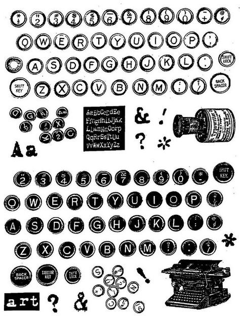 Typewriter Template, Font Typewriter, Typewriter Number Font, Typewriter Sticker, Typewriter Tattoo, Old Typewriter Font, Key Tattoo, Key Tattoos, Typewriter Keys