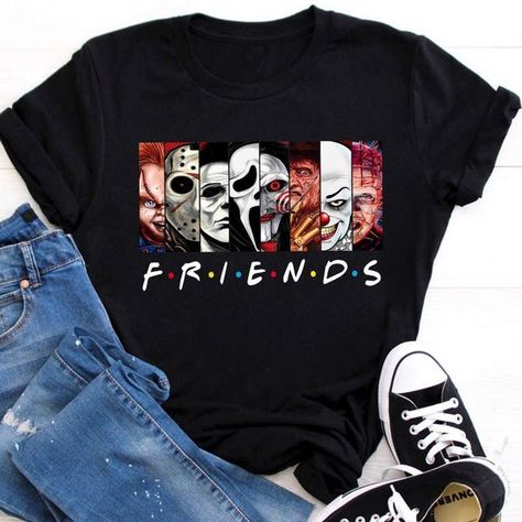 Grunge T Shirts Graphic Tees, Halloween Outfits Ideas, Universal Outfits, Things For College, Tshirt Printing Business, Halloween Shirts For Women, 2023 Wish List, Horror Movie T Shirts, Halloween Friends