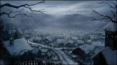 Icewind Dale, Fantasy Village, Fantasy Locations, Fantasy Town, 다크 판타지, Fantasy City, Fantasy Setting, Fantasy Places, Fantasy Art Landscapes